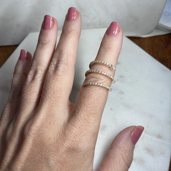 14k Gold Moissanite Snake Dragon Ring - Picture 12 of 17